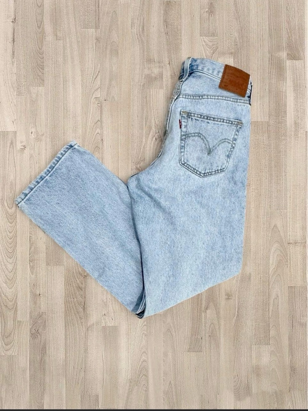 Levi's Men's Pale Blue Straight Jeans with Leather Patch